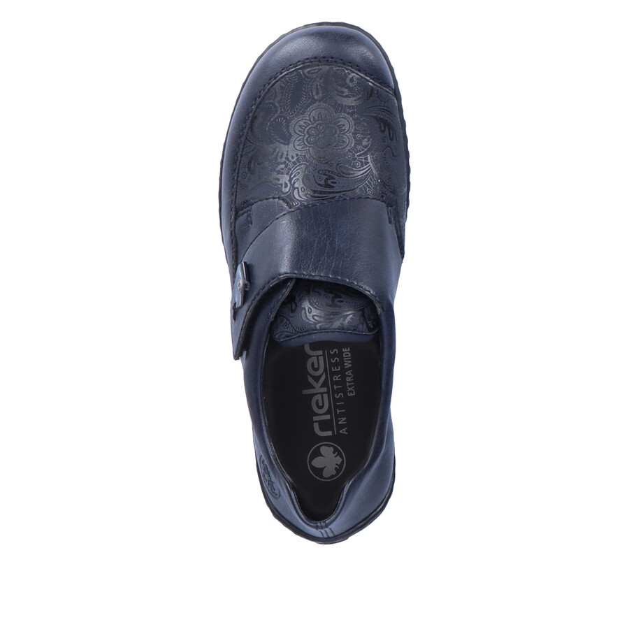 blaue klettverschlussschuhe für damen rieker 48951-14