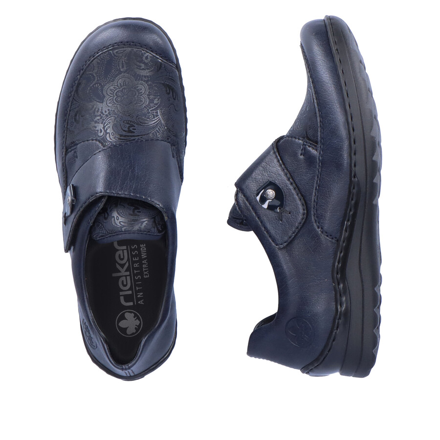 blaue klettverschlussschuhe für damen rieker 48951-14