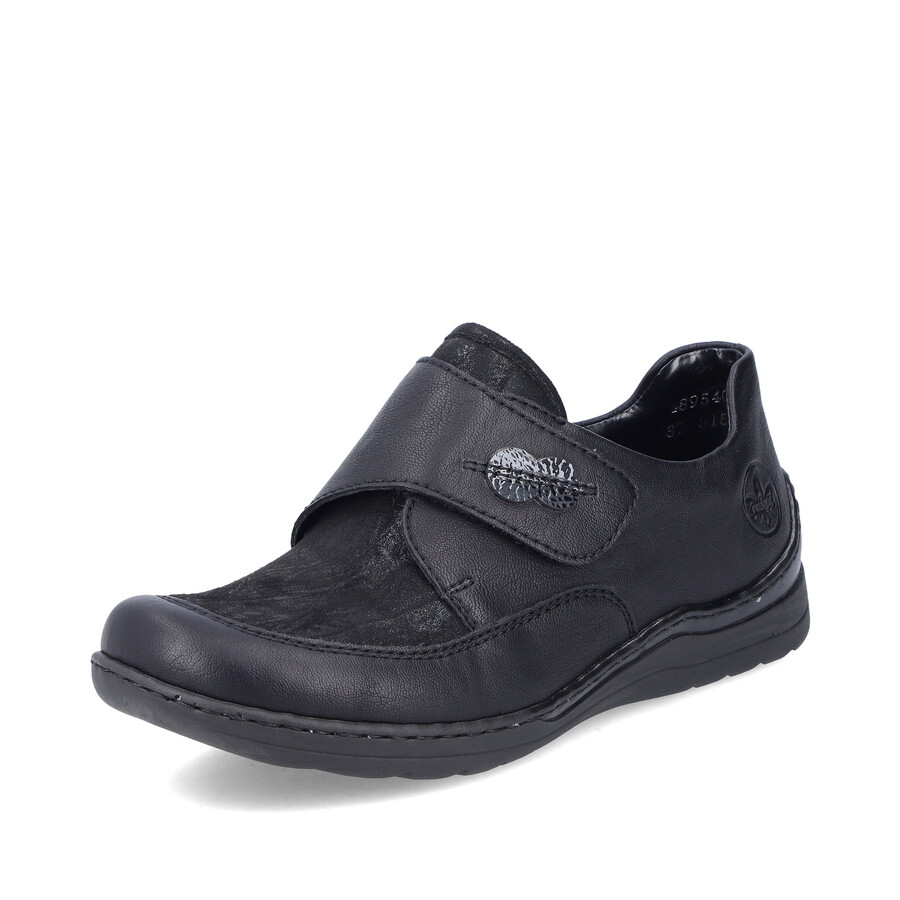 schwarze klettverschluss-schuhe für damen rieker 48954-00