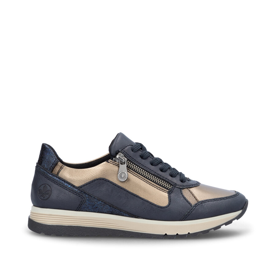 blaue damenschuhe mit reißverschluss rieker 49002-14
