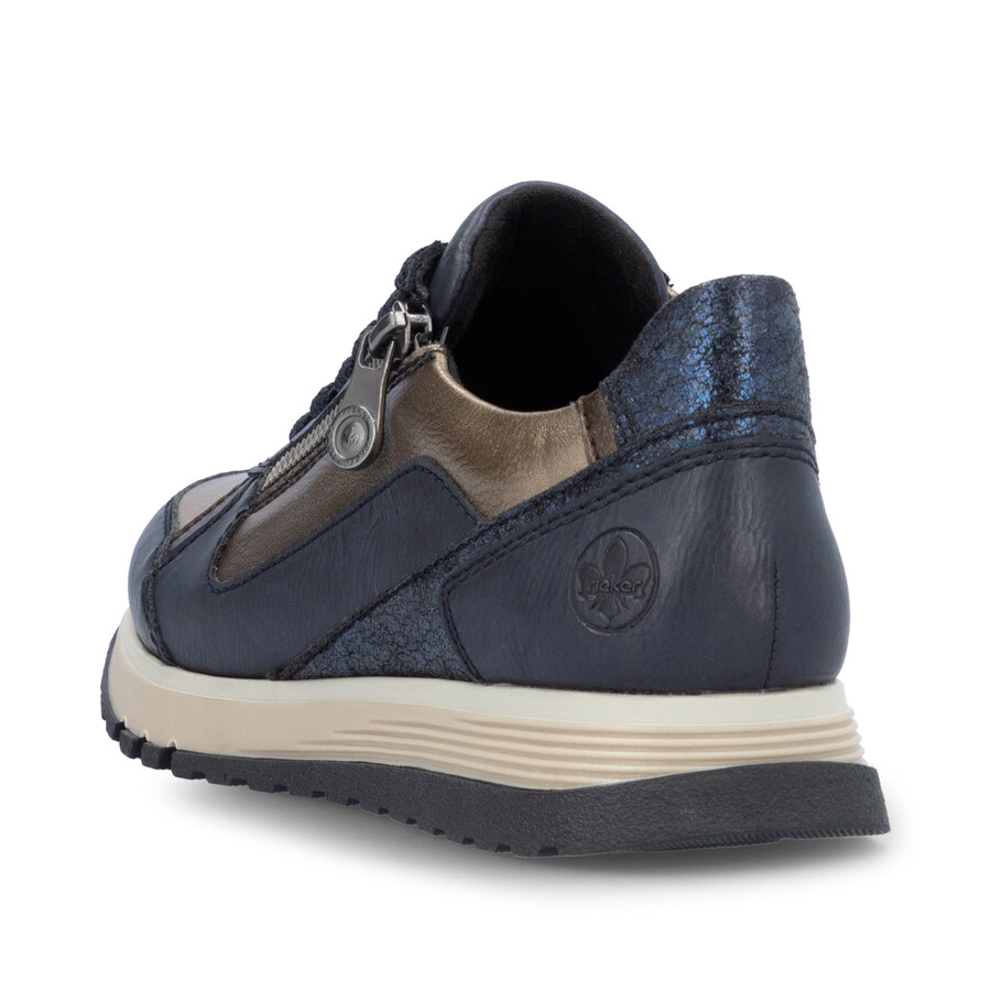 blaue damenschuhe mit reißverschluss rieker 49002-14
