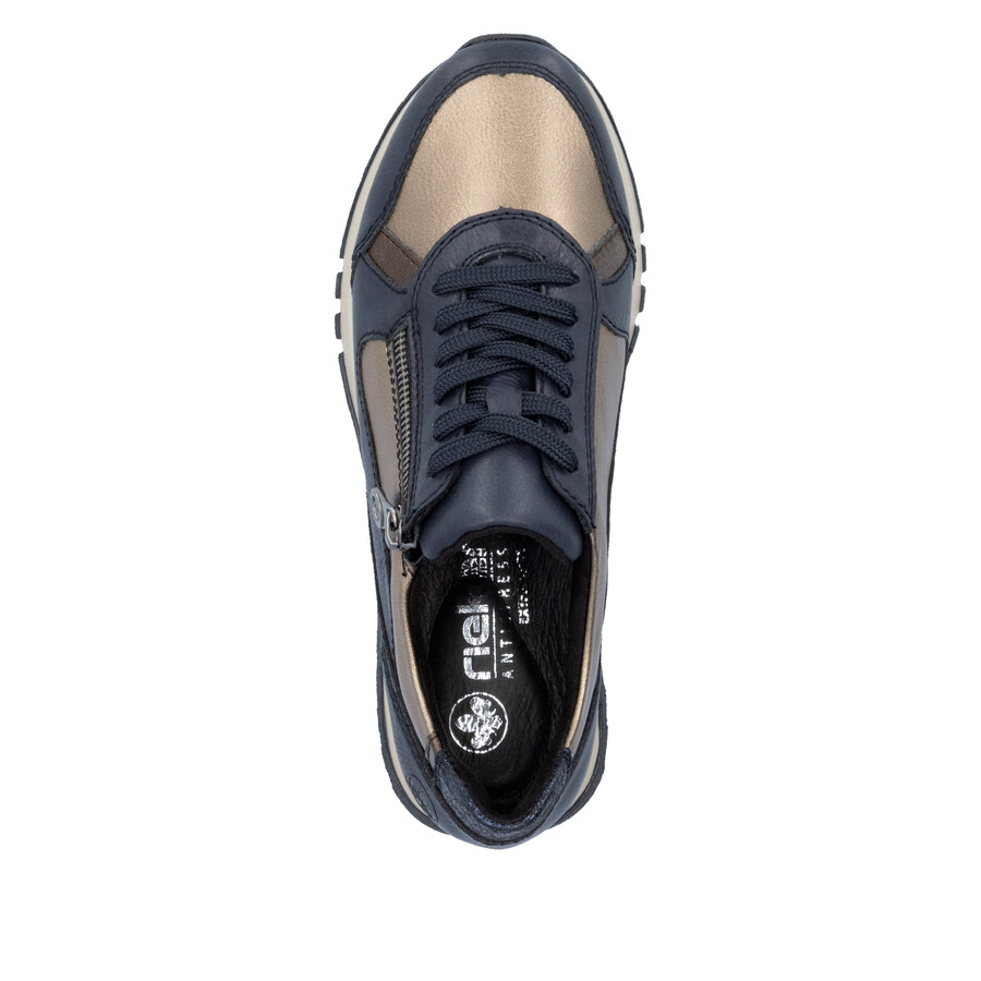 blaue damenschuhe mit reißverschluss rieker 49002-14