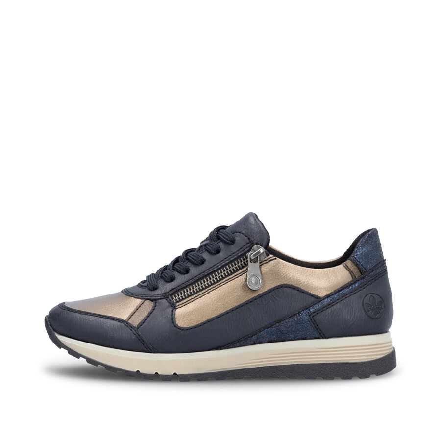 blaue damenschuhe mit reißverschluss rieker 49002-14