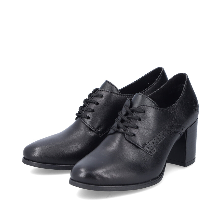 schwarze elastische damenschuhe rieker 50100-01