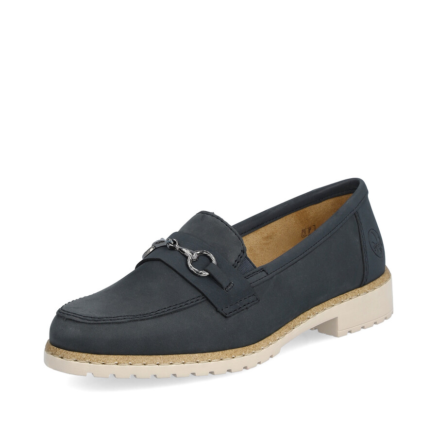 blaue elastische damenschuhe rieker 51860-14