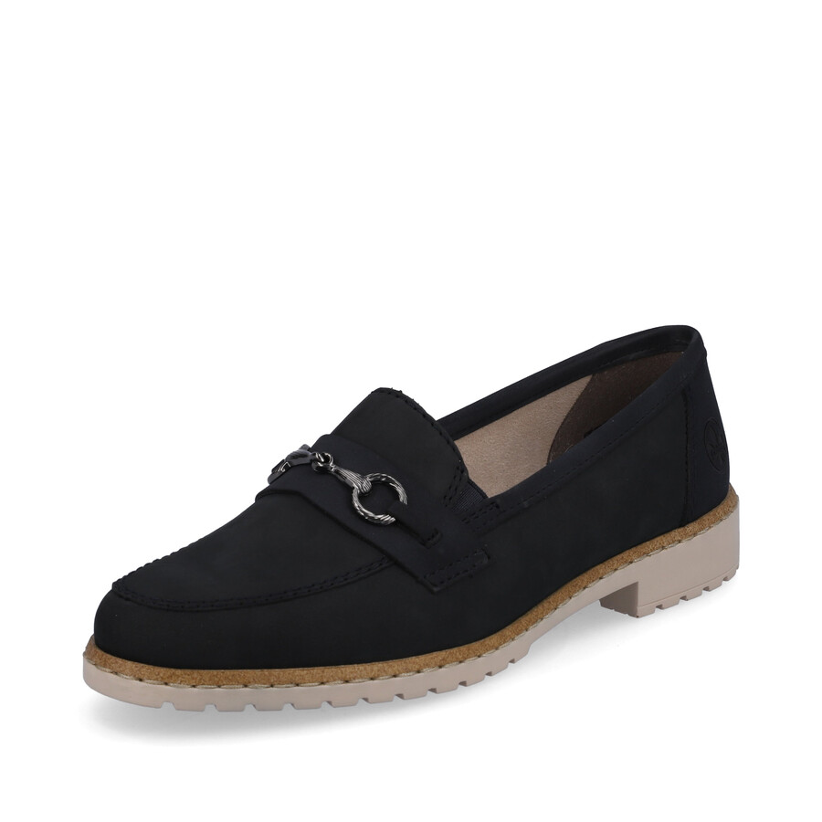 blaue elastische damenschuhe rieker 51860-14
