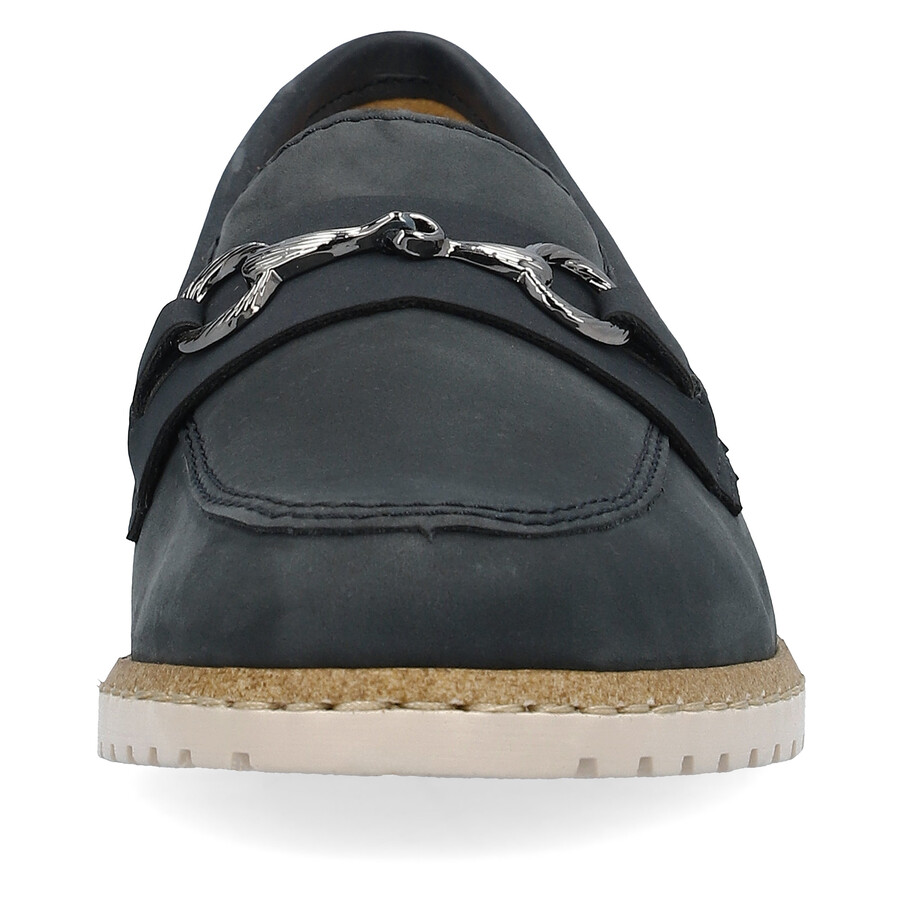 blaue elastische damenschuhe rieker 51860-14