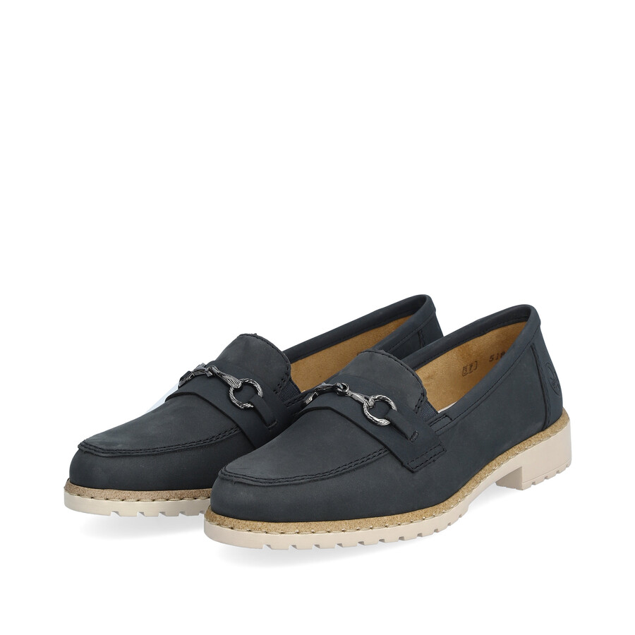 blaue elastische damenschuhe rieker 51860-14