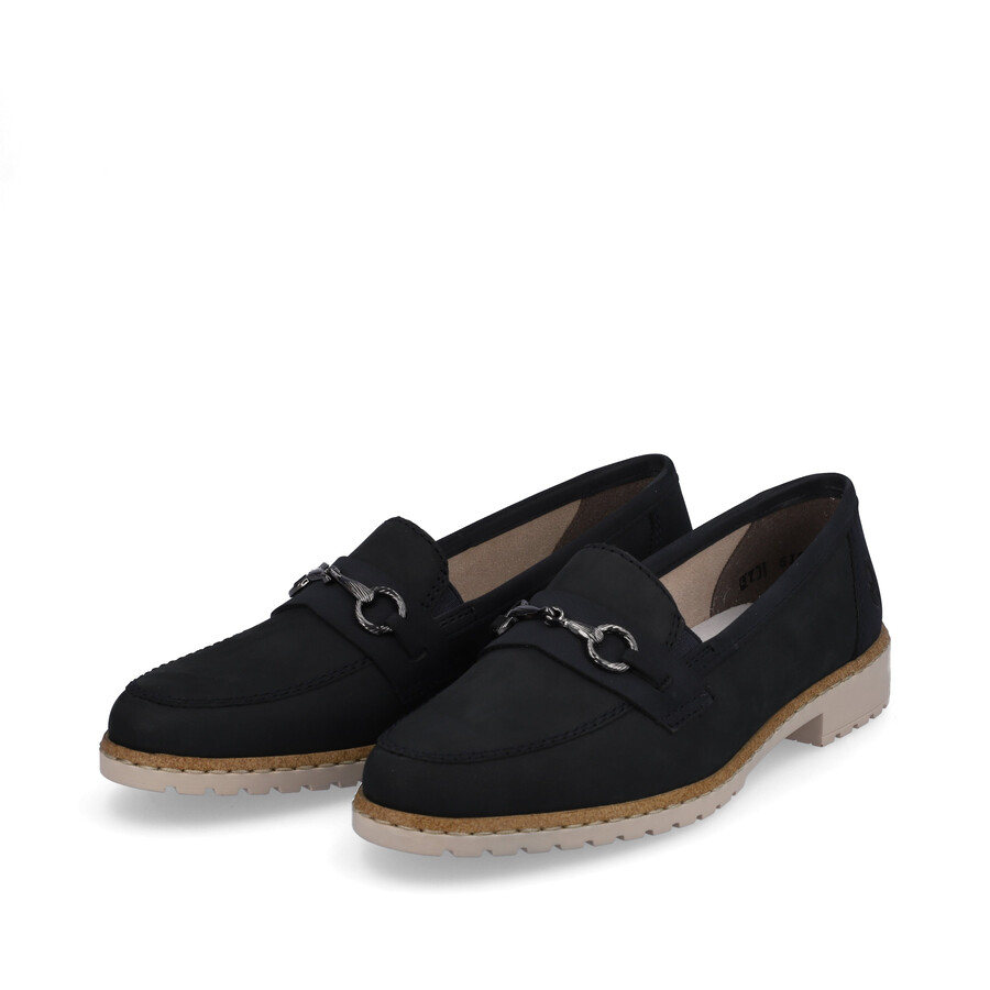 blaue elastische damenschuhe rieker 51860-14