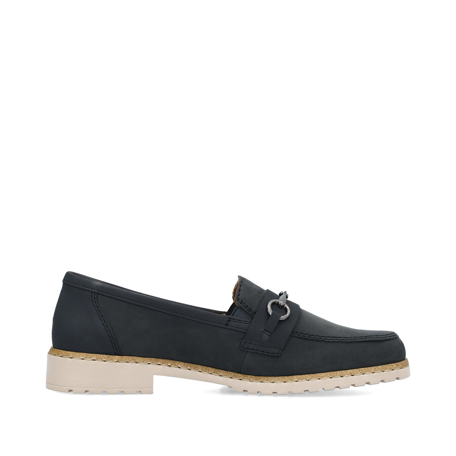 blaue elastische damenschuhe rieker 51860-14
