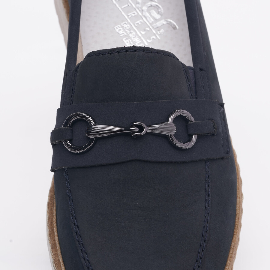 blaue elastische damenschuhe rieker 51860-14