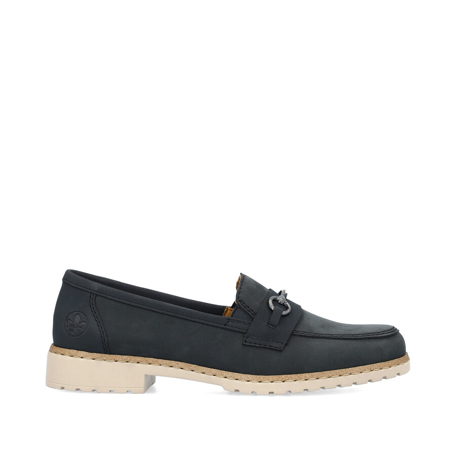 blaue elastische damenschuhe rieker 51860-14