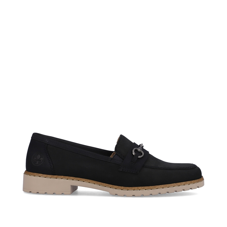 blaue elastische damenschuhe rieker 51860-14