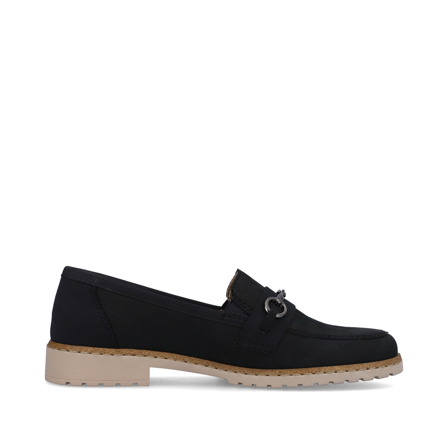 blaue elastische damenschuhe rieker 51860-14