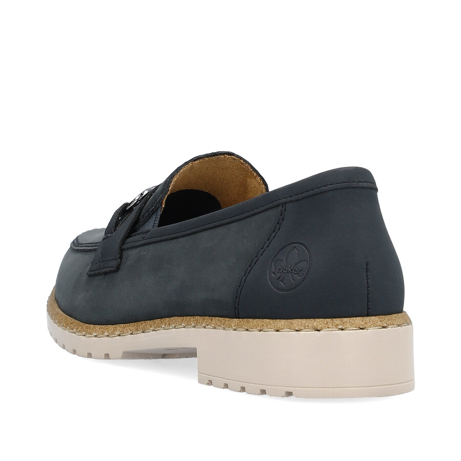 blaue elastische damenschuhe rieker 51860-14