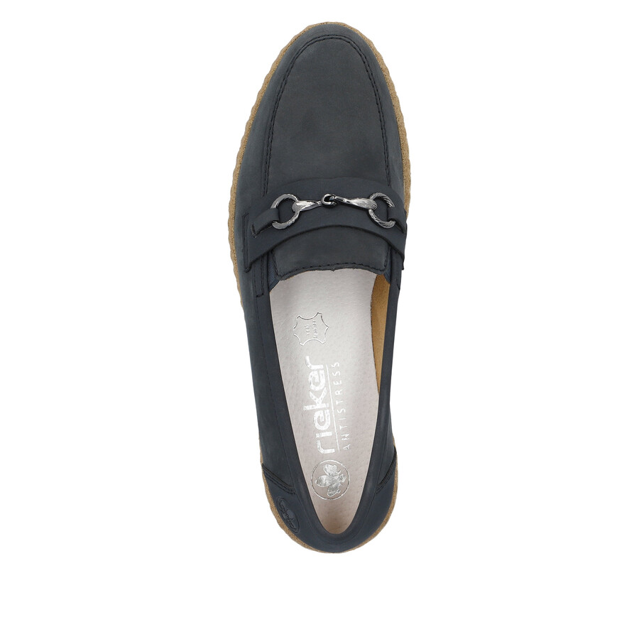 blaue elastische damenschuhe rieker 51860-14