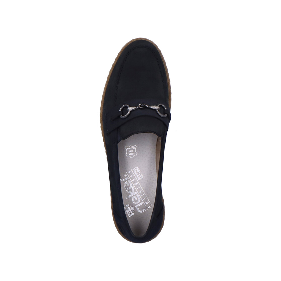 blaue elastische damenschuhe rieker 51860-14