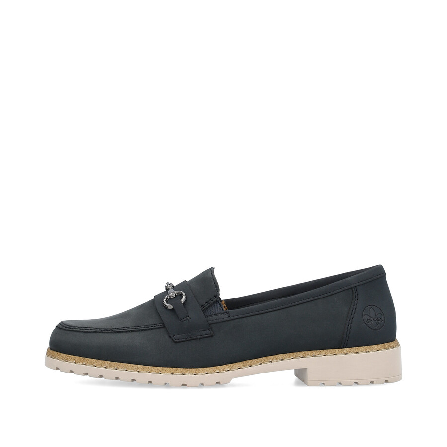 blaue elastische damenschuhe rieker 51860-14