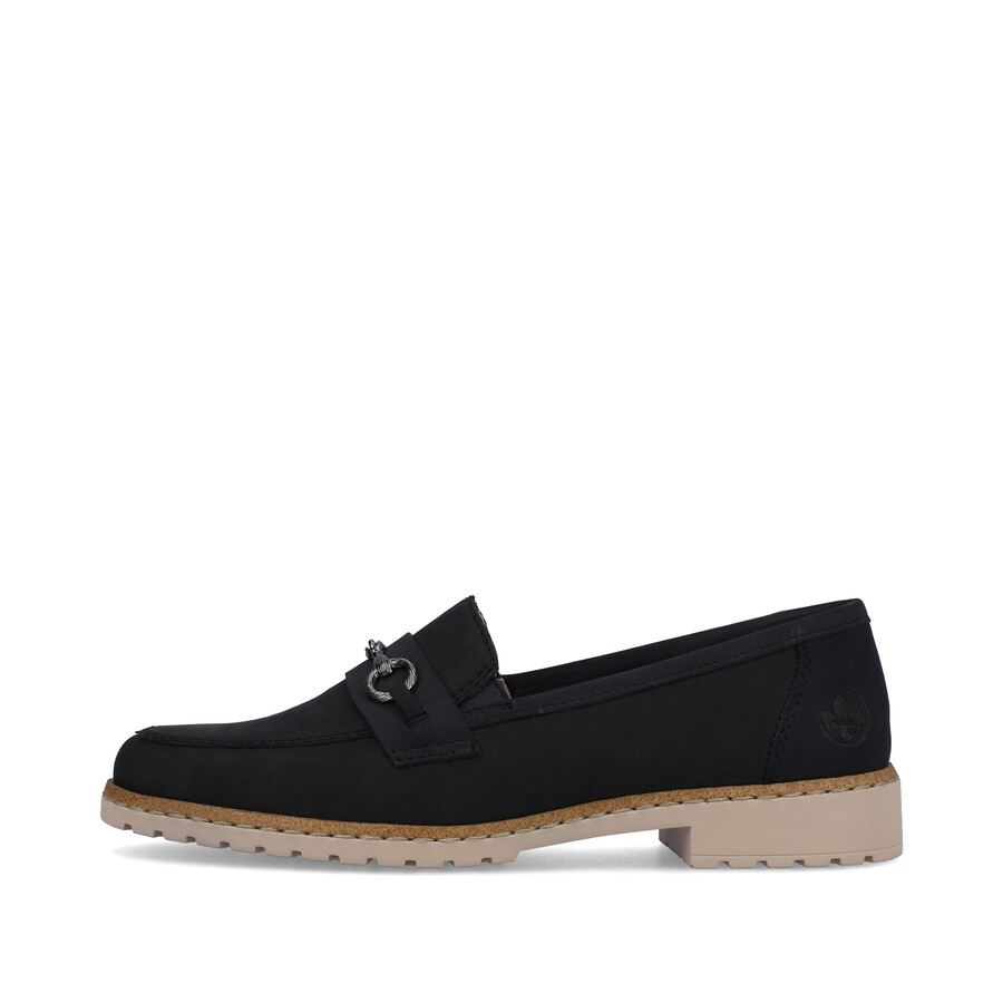 blaue elastische damenschuhe rieker 51860-14