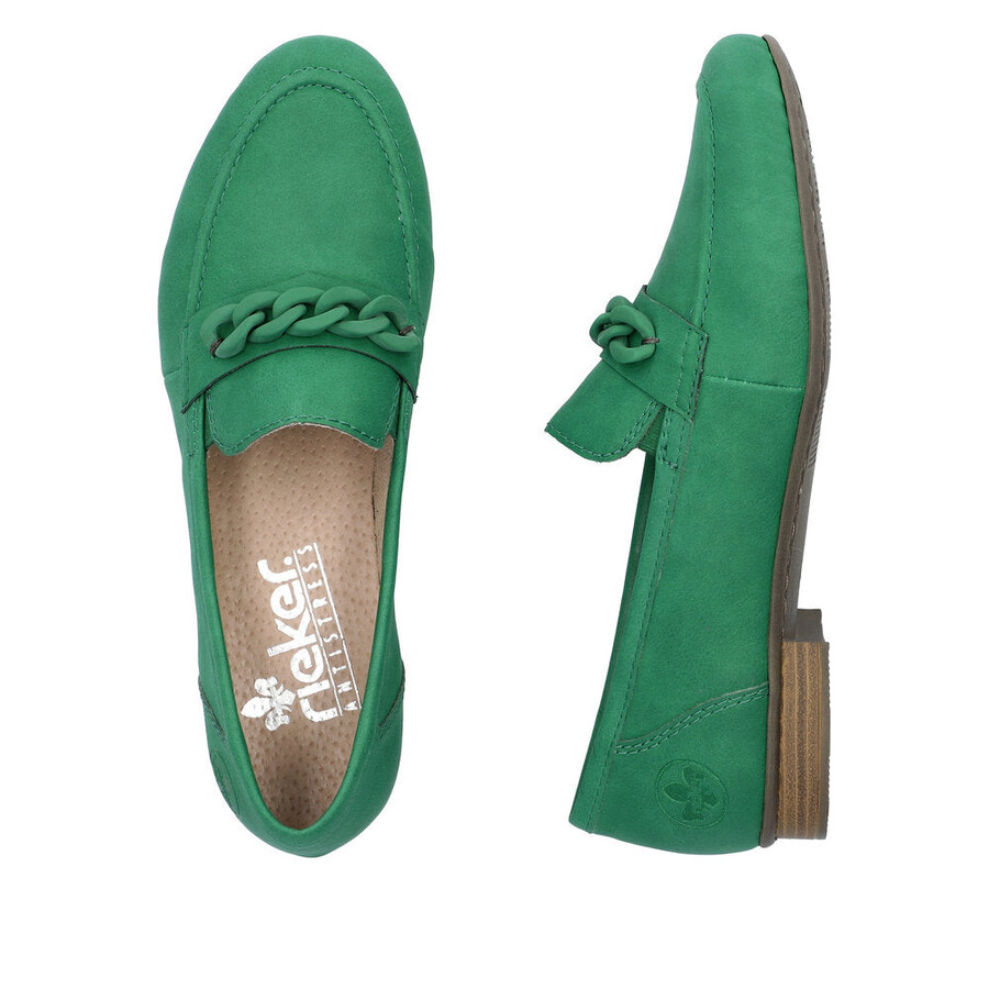 grüne elastische damenschuhe rieker 51999-52