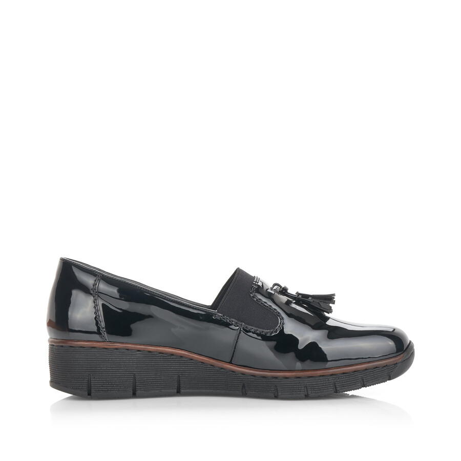schwarze elastische damenschuhe rieker 53751-00