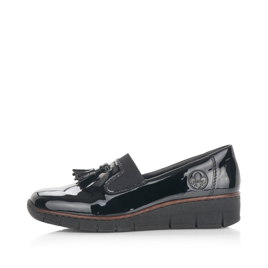 schwarze elastische damenschuhe rieker 53751-00