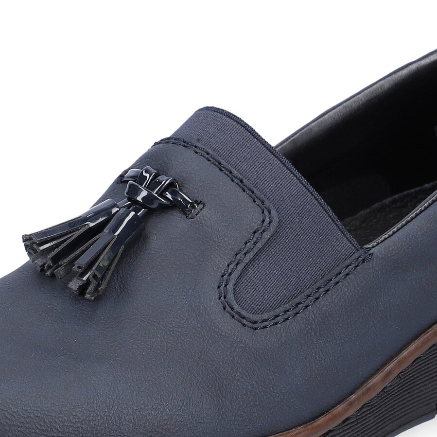 blaue elastische damenschuhe rieker 53751-14
