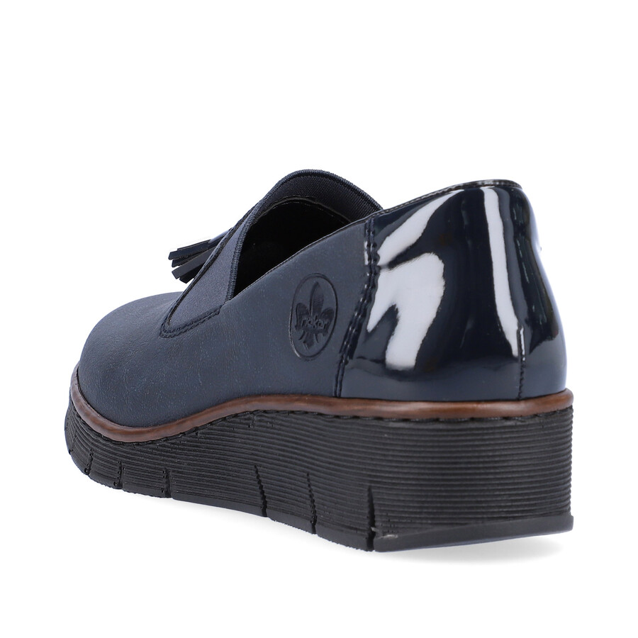 blaue elastische damenschuhe rieker 53751-14