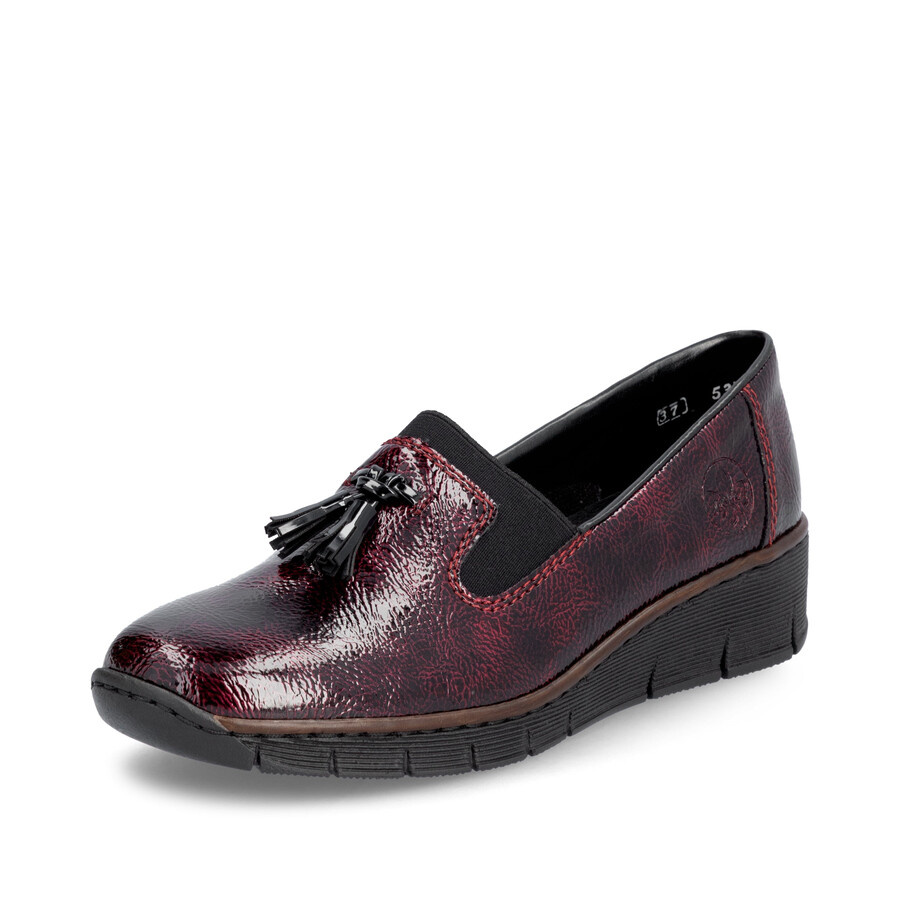 rote elastische damenschuhe rieker 53751-35