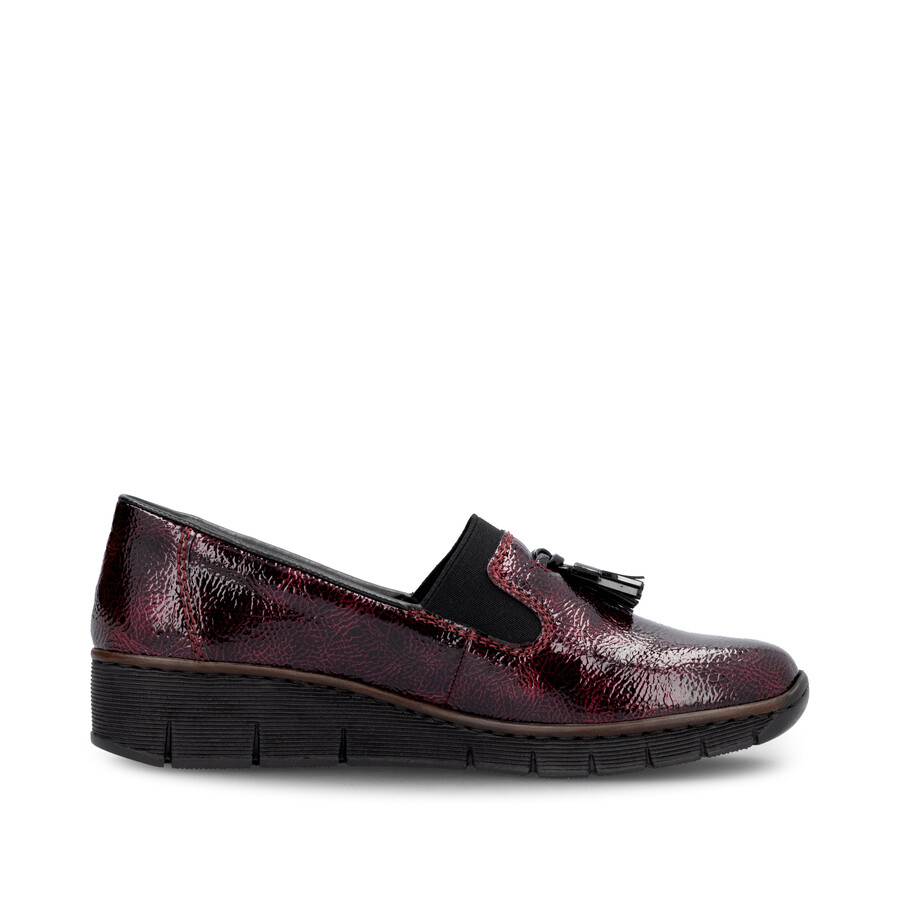 rote elastische damenschuhe rieker 53751-35