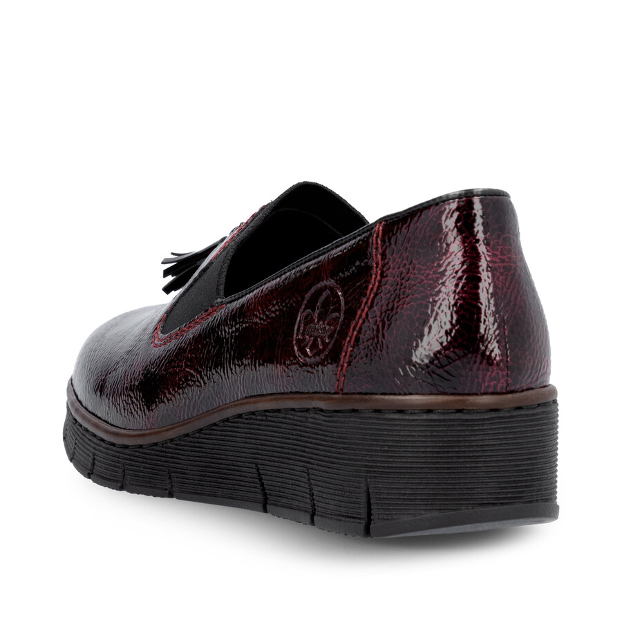 rote elastische damenschuhe rieker 53751-35