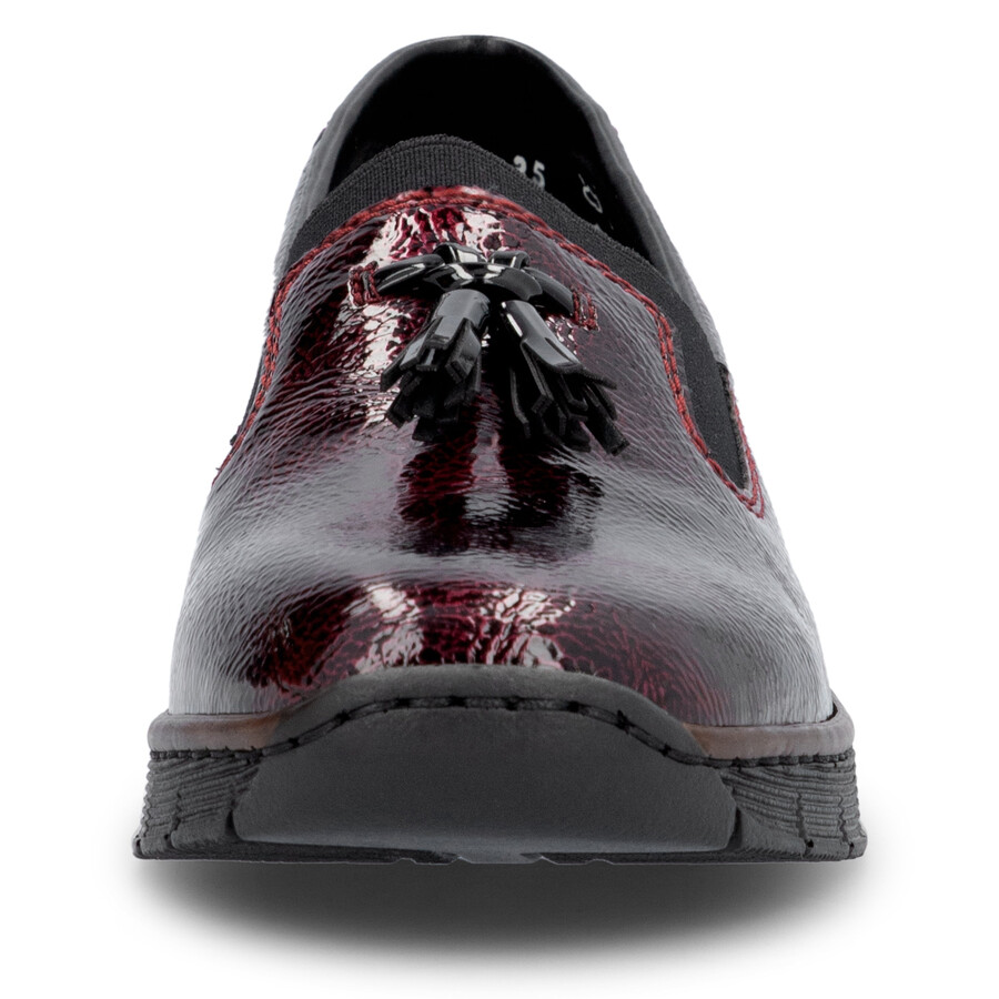 rote elastische damenschuhe rieker 53751-35