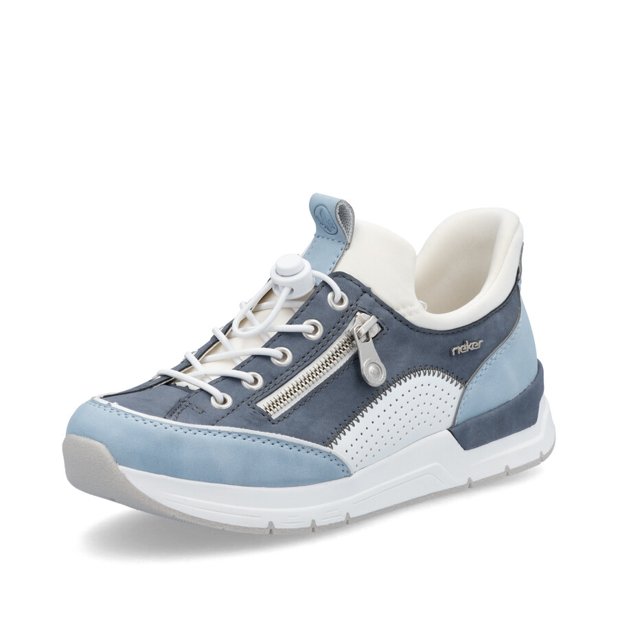 blaue elastische damenschuhe rieker 58962-10