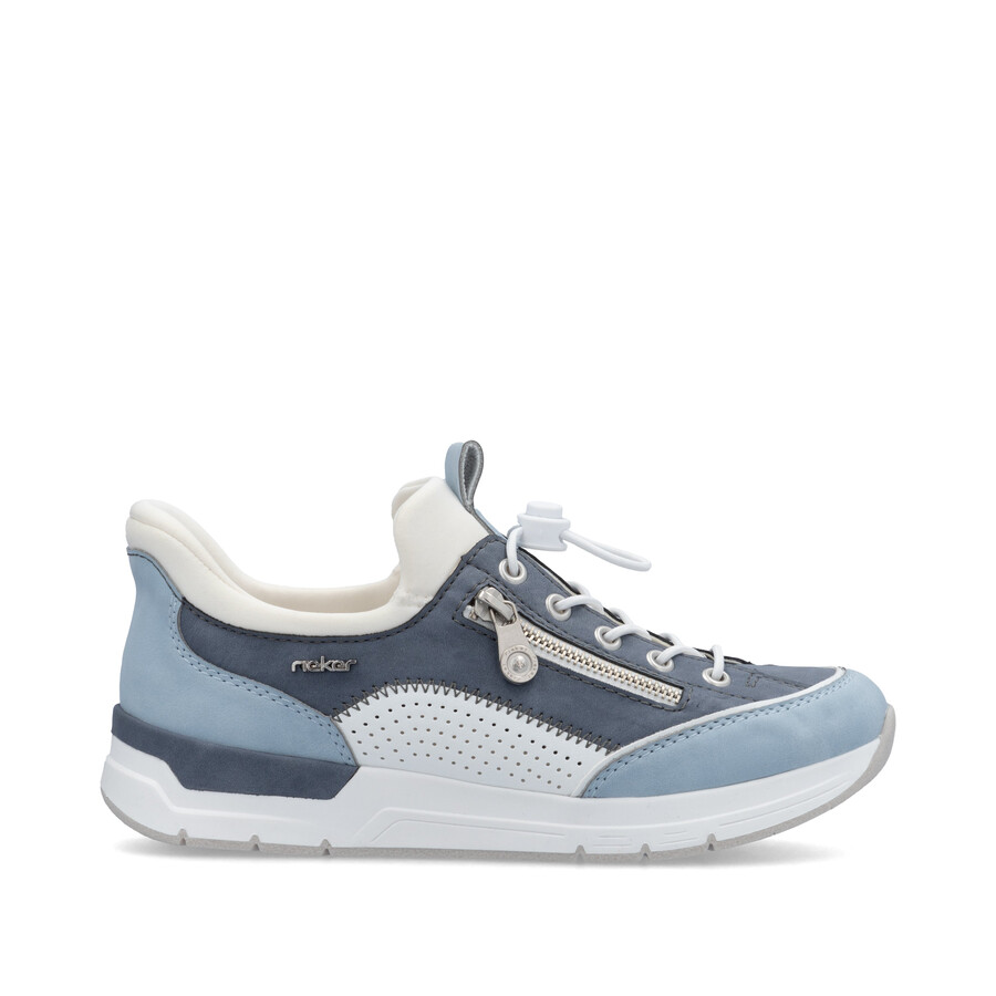blaue elastische damenschuhe rieker 58962-10