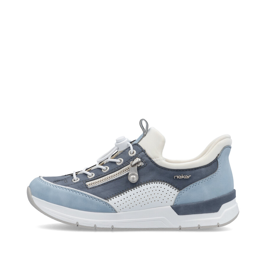 blaue elastische damenschuhe rieker 58962-10