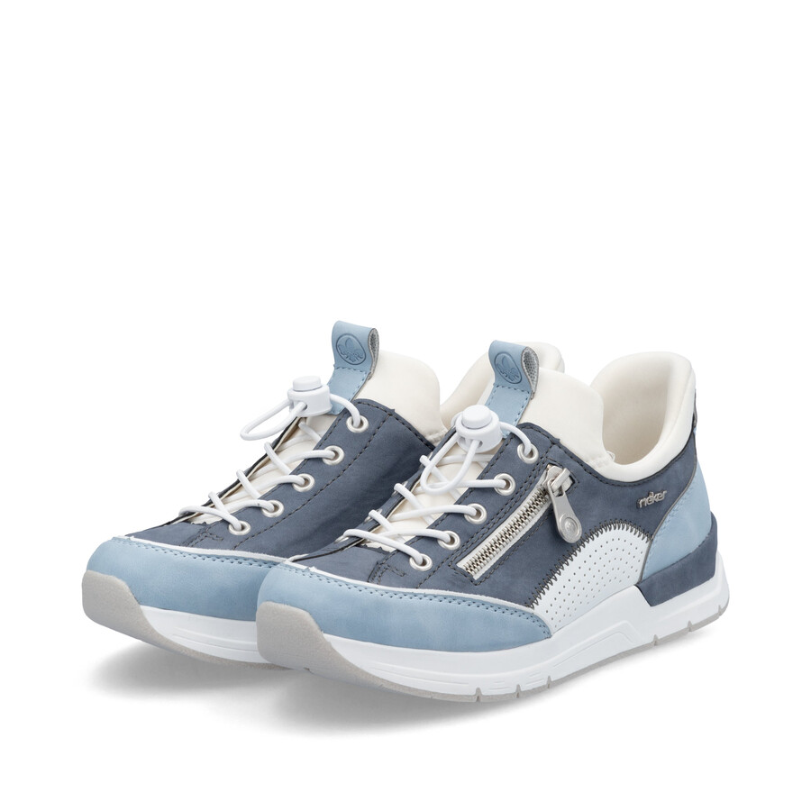 blaue elastische damenschuhe rieker 58962-10