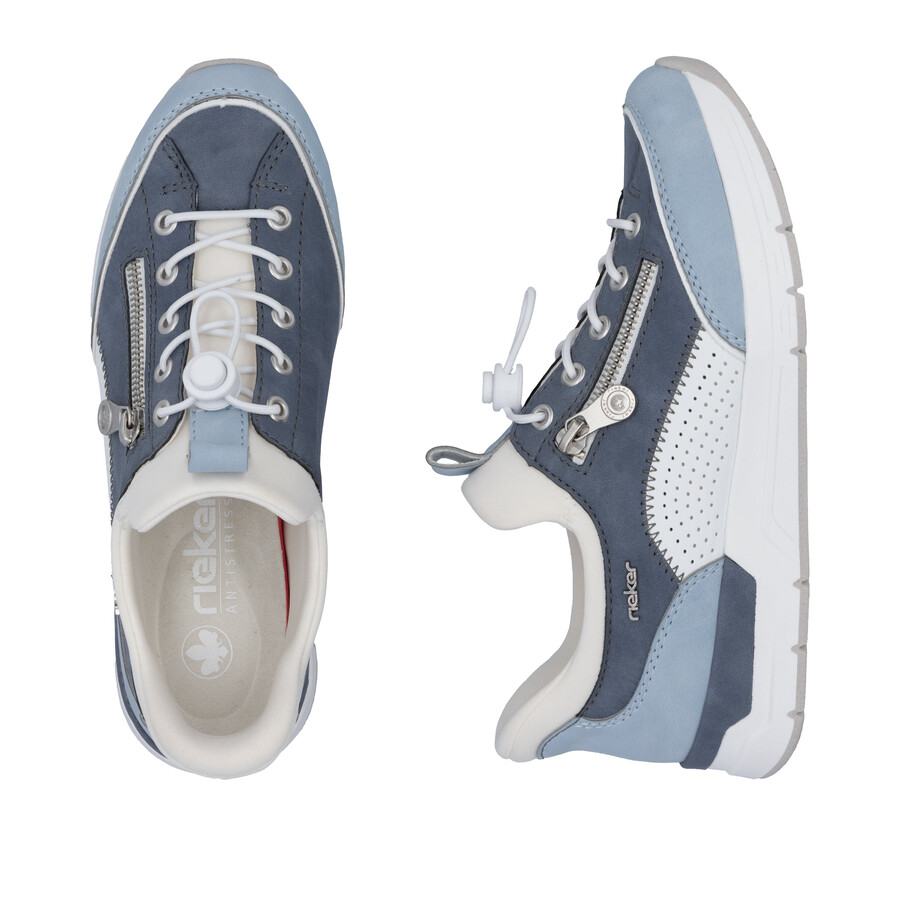 blaue elastische damenschuhe rieker 58962-10