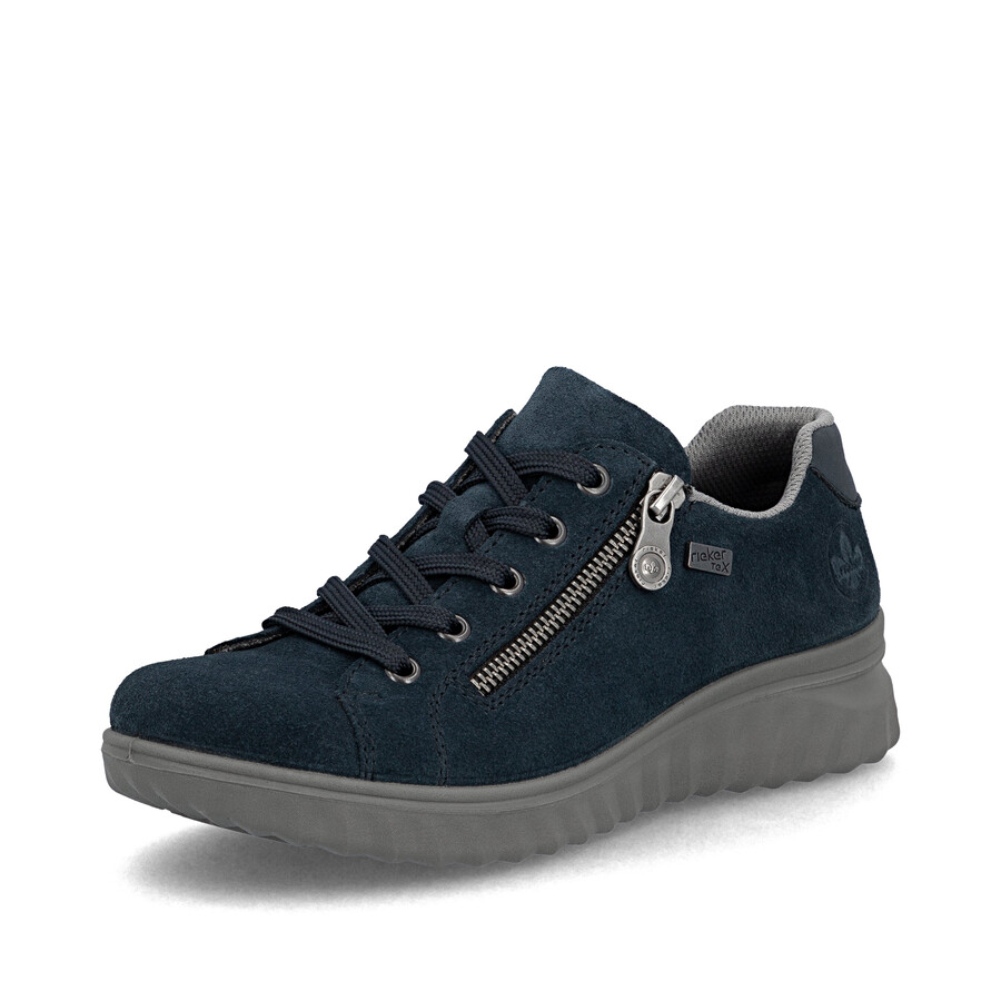 blaue damenschuhe mit reißverschluss rieker 59000-14