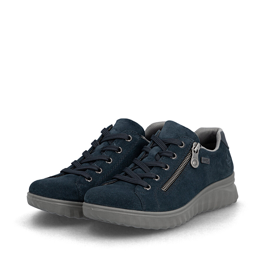blaue damenschuhe mit reißverschluss rieker 59000-14