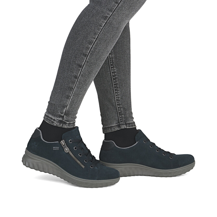 blaue damenschuhe mit reißverschluss rieker 59000-14