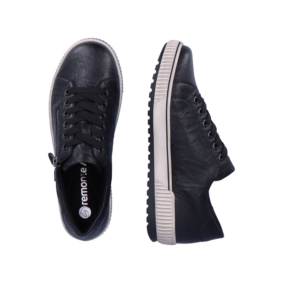 schwarze damenschuhe mit reißverschluss remonte d0700-00