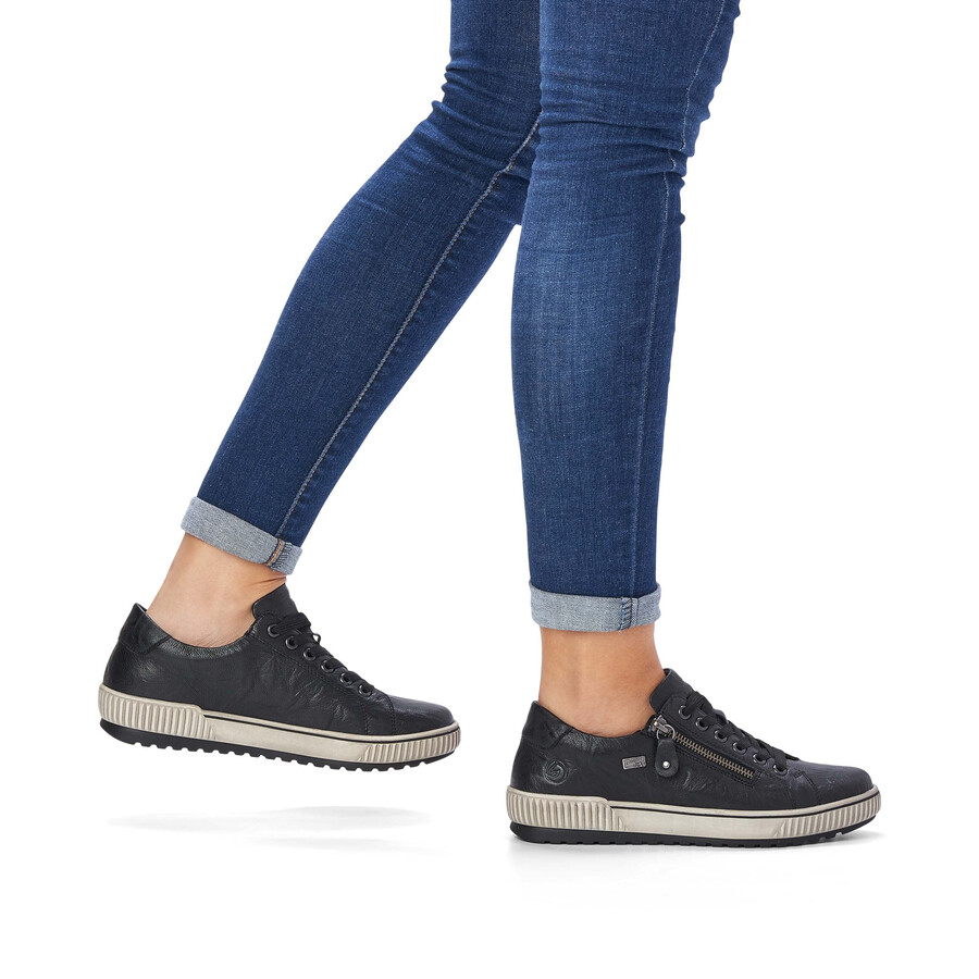 schwarze damenschuhe mit reißverschluss remonte d0700-00