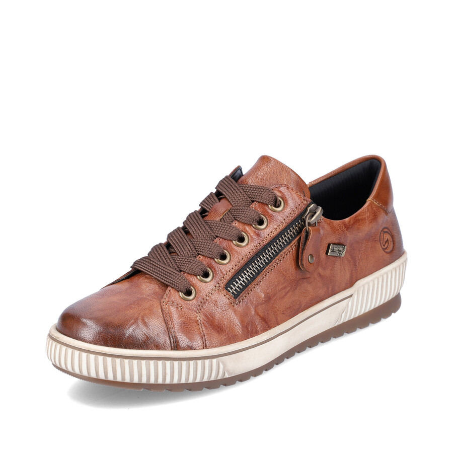 braune damenschuhe mit reißverschluss remonte d0700-22