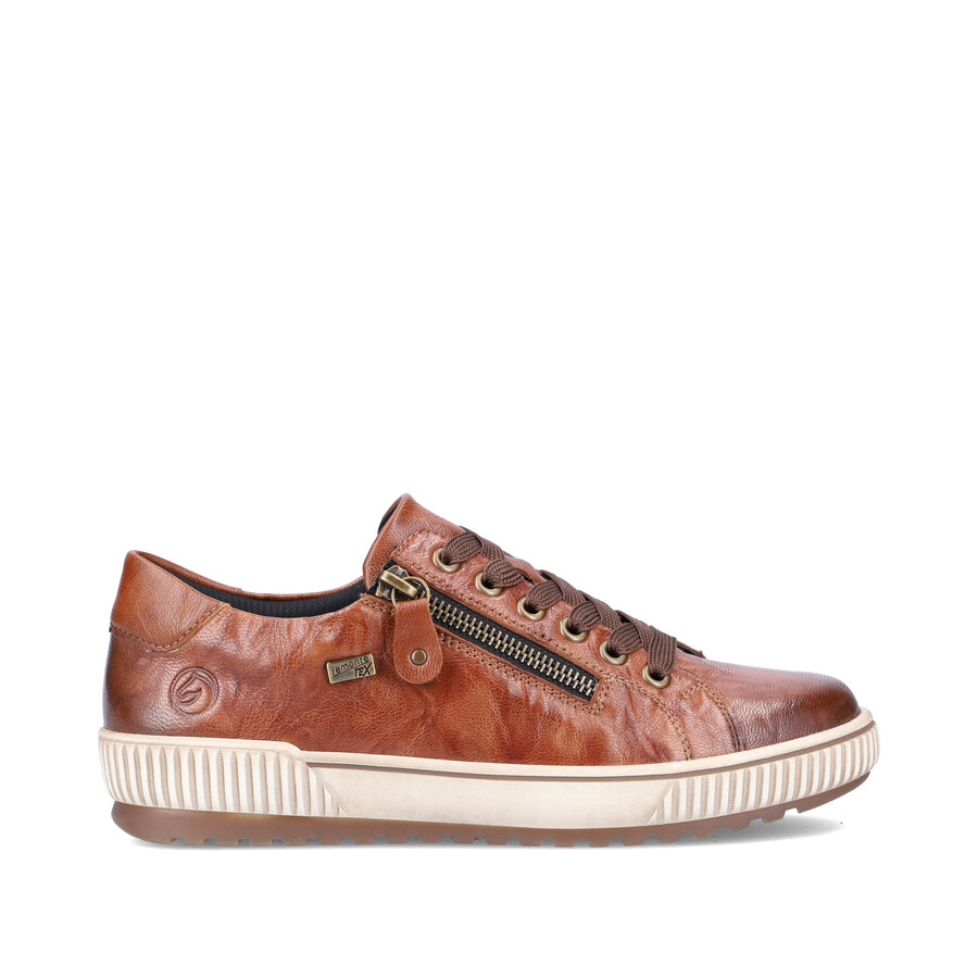 braune damenschuhe mit reißverschluss remonte d0700-22