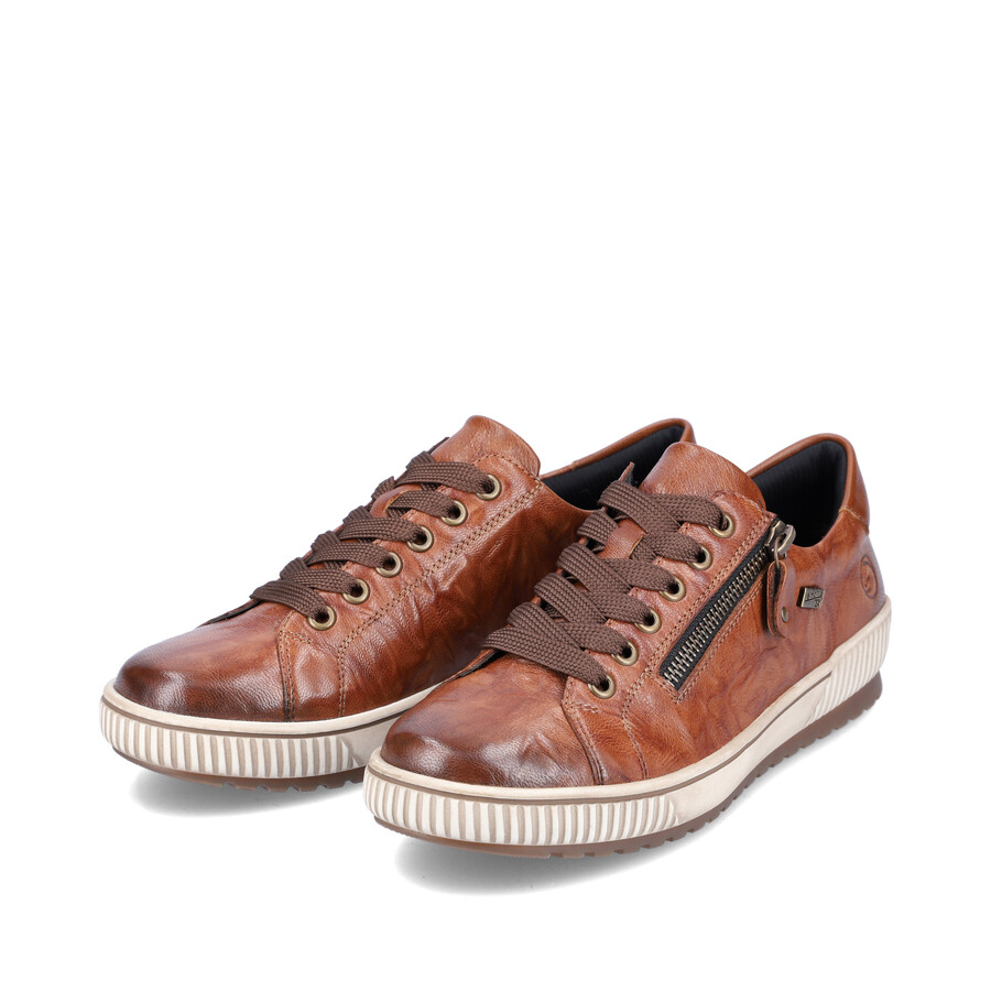 braune damenschuhe mit reißverschluss remonte d0700-22