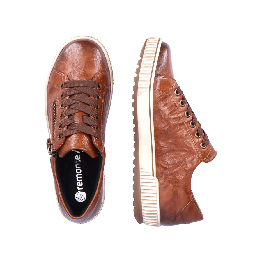 braune damenschuhe mit reißverschluss remonte d0700-22