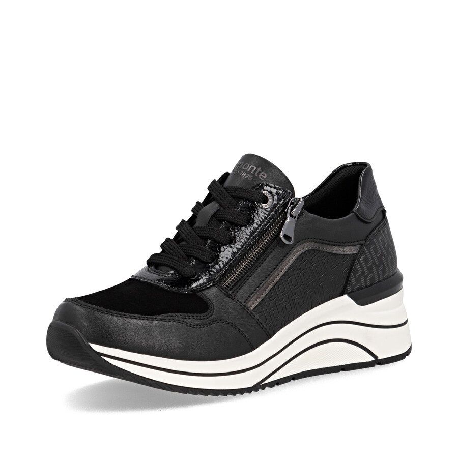 schwarze damenschuhe mit reißverschluss remonte d0t16-03