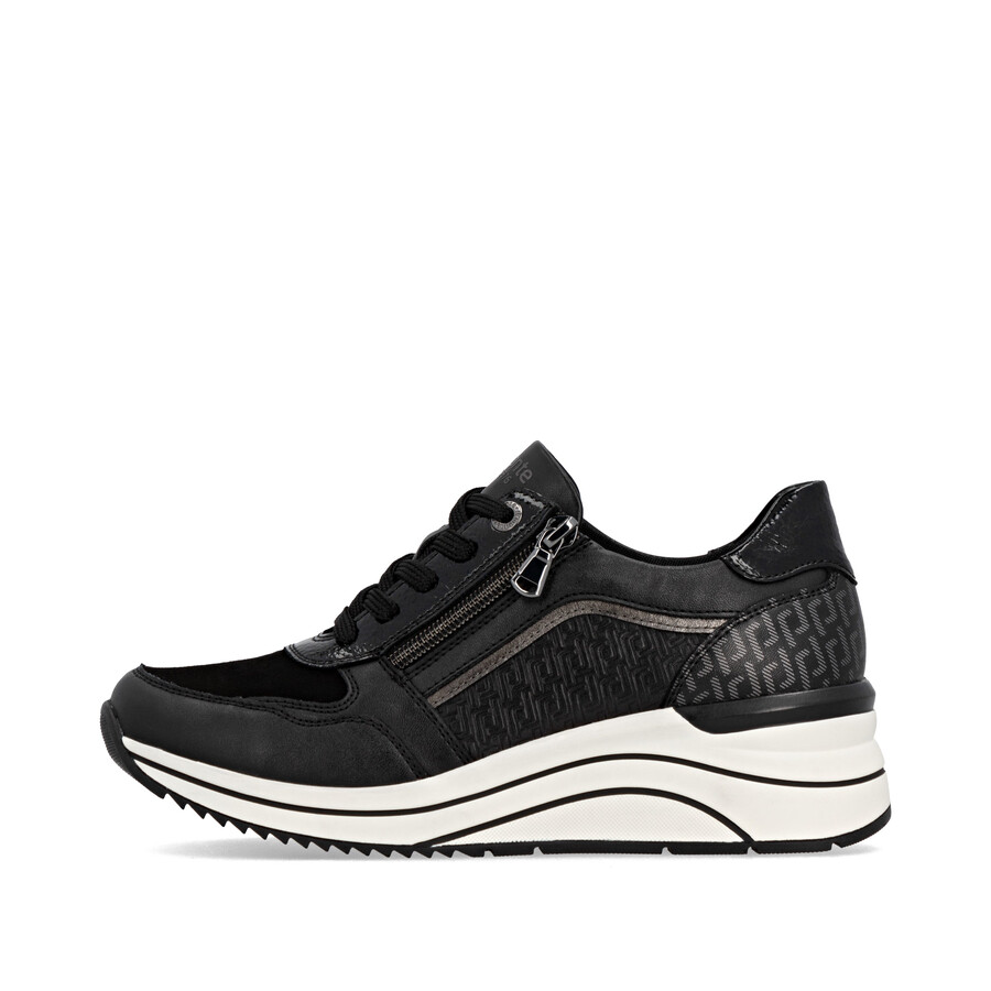 schwarze damenschuhe mit reißverschluss remonte d0t16-03
