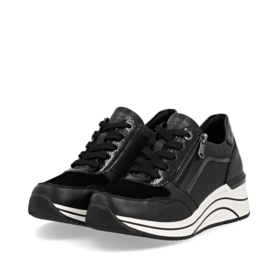 schwarze damenschuhe mit reißverschluss remonte d0t16-03
