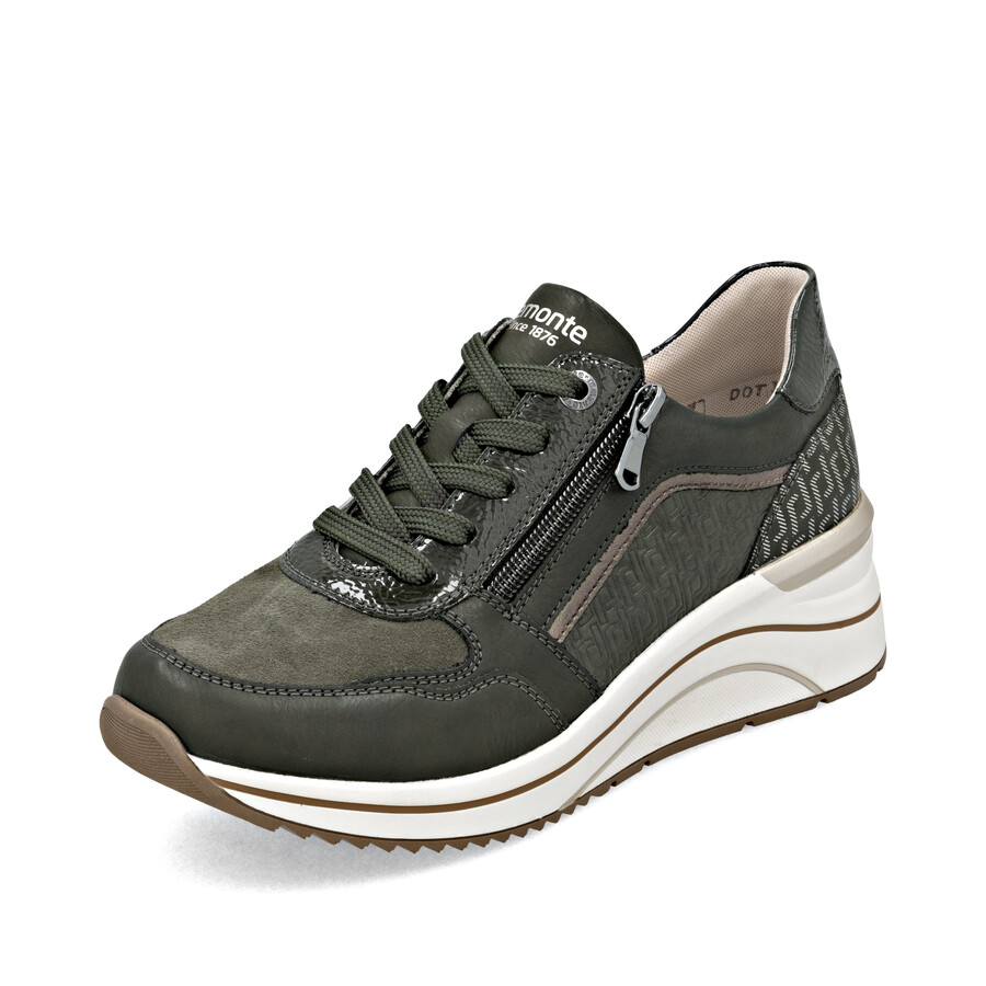grüne damen-sneaker mit reißverschluss remonte d0t16-54